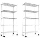 ZUN 2 Pack 5 Tier Shelf Wire Shelving Unit, NSF Heavy Duty Wire Shelf Metal Large Storage Shelves Height W1550123514