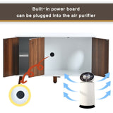 ZUN Litter Box Enclosure, Cat Litter Box Furniture with Hidden Plug, 3 Doors,Indoor Cat Washroom Storage W42090252