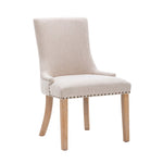 ZUN Hengming Set of 2 Fabric Dining Chairs Leisure Padded Chairs with Rubber Wood Legs,Nailed Trim, W21236781