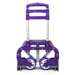 ZUN Portable Aluminium Cart Folding Dolly Push Truck Hand Collapsible Trolley Luggage Purple 09846099