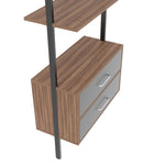 ZUN Ladder Bookcase, Vertical open space shelf with 2 drawers, office bookshelf wall mount required W87658143
