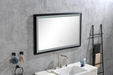 ZUN 42 in. W x24 in. H Oversized Rectangular Black Framed LED Mirror Anti-Fog Dimmable Wall Mount W92851684
