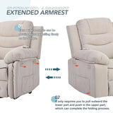 ZUN Massage Recliner,Power Lift for Elderly with Adjustable Massage and Heating Function,Recliner WF300836AAA