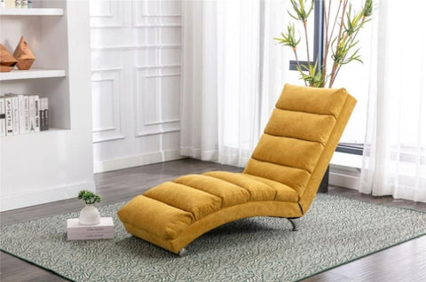 ZUN COOLMORE Linen Chaise Lounge Indoor Chair, Modern Long Lounger for Office or Living Room W39539621