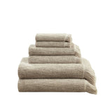 ZUN Cotton Dobby Slub 6 Piece Towel Set B03596681