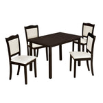 ZUN TREXM 5-Piece Wood Dining Table Set Simple Style Kitchen Dining Set Rectangular Table with WF293880AAP