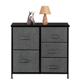 ZUN Dresser Organizer With 5 Drawers, Fabric Dresser Tower For Bedroom, Hallway, Entryway, Closets, Grey 46915679