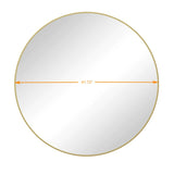 ZUN Wall Mirror 42 Inch Gold Circular Mirror Metal Framed Mirror Round Vanity Mirror Dressing Mirror, W143570514