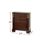 ZUN Barstow 2-Drawer Wood Nightstand in Cherry Finish SR015486
