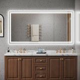 ZUN 72×36 inch LED-Lit bathroom mirror, wall mounted anti-fog memory Large Adjustable Brightness front W1820120109