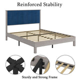 ZUN King Bed Frame, with Headboard Bed Frame with upholstered headboard / Foundation with W636134644
