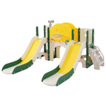 ZUN Kids Slide Playset Structure 7 in 1, Freestanding Spaceship Set with Slide, Arch Tunnel, Ring Toss PP322884AAL