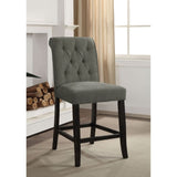 ZUN Set of 2 Fabric Upholstered Dining Chairs in Antique Black and Gray B016P156580