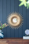 ZUN 28.3" in Retro Design Gold Sunburst Metal Wall Mirror Decorative Mirror for a Bedroom, Dressing W2078124328