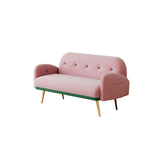 ZUN 2156 sofa includes 2 pillows 58" pink velvet sofa for small spaces W127866465