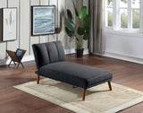 ZUN Black Polyfiber Adjustable Chaise Bed Living Room Solid wood Legs Plush Couch HS00F8514-ID-AHD