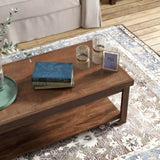 ZUN Bridgevine Home Sausalito 48" Coffee Table, No Assembly Required, Whiskey Finish B108P160191