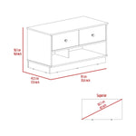 ZUN Willamette Rectangle 2-Shelf 2-Drawer Storage Bench Black Wengue B06280462