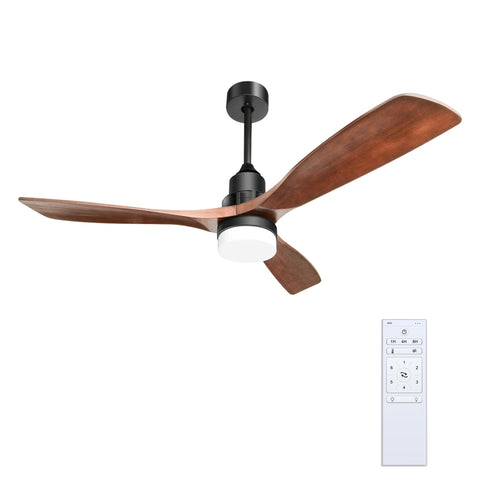ZUN 52 Inch Ceiling Fan Light With 6 Speed Remote Reversible Energy-saving DC Motor KBS-5247-DC