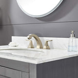 ZUN Widespread 2 Handles Bathroom Faucet with Pop Up Sink Drain Brushed Golden W122466657