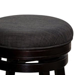 ZUN 30" Bar Stool, Espresso Finish, Charcoal Fabric Seat B04660669
