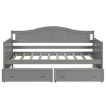 ZUN Twin Wooden Daybed with 2 drawers, Sofa Bed for Bedroom Living Room,No Box Spring Needed,Gray WF192860AAE