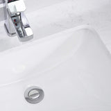 ZUN White Rectangular Undermount Bathroom Sink With Overflow W122549615