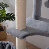ZUN Cat Tree, 105-Inch Cat Tower for Indoor Cats, Plush Multi-Level Cat Condo with 3 Perches, 2 Caves, W1129107312