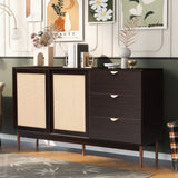 ZUN U_Style Featured Two-door Storage Cabinet with Three Drawers and Metal Handles , Suitable for WF308422AAD