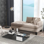 ZUN [New+Video]64" Deep Tufted Upholstered Textured Fabric Chaise Lounge,Toss Pillow included,Living WF282806AAE