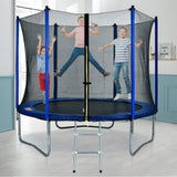 ZUN 10FT Round Trampoline for Kids with Safety Enclosure Net, Outdoor Backyard Trampoline with Ladder, 54381196