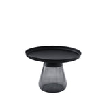 ZUN Smoke Glass Base with Black Painting Top Coffee Table, Living Room Center Table W1718130607