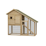 ZUN 55" L 2-Tier Wooden Rabbit Hutch Bunny Cage Small Animal House with Ramp, Waterproof Roof, Removable W219106311