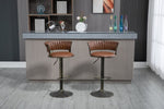 ZUN COOLMORE Swivel Bar Stools Set of 2 Adjustable Counter Height Chairs with Footrest for Kitchen, W153984223