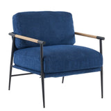 ZUN Leisure chair lounge chair velvet Blue color W1805106269