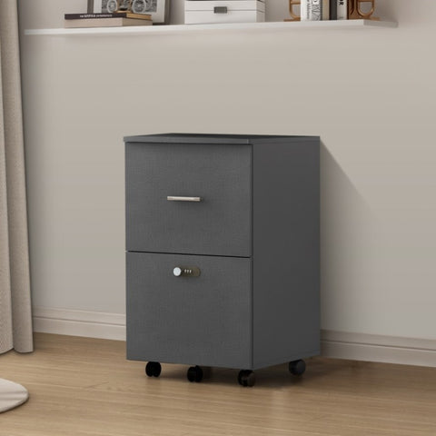 ZUN File cabinet with two drawers with lock,Hanging File Folders A4 or Letter Size, Small Rolling File W67943146