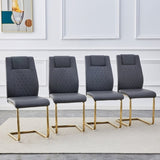 ZUN Modern dining chairs, restaurant chairs, and gold legged upholstered chairs made of artificial W1151107097