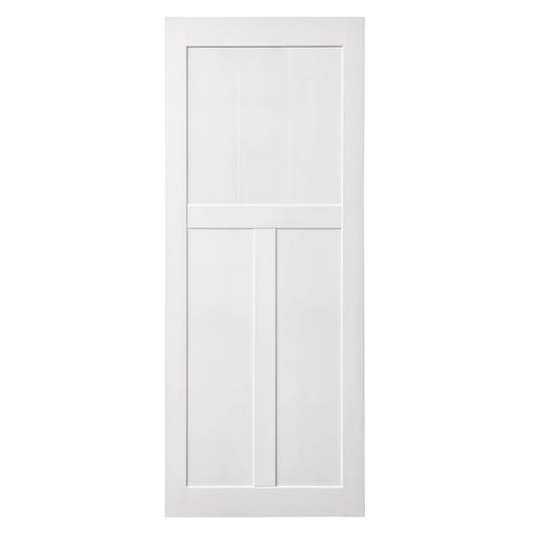 ZUN CRAZY ELF 30" x 80" "T" Style Real Primed Door Slab, DIY Panel Door, Modern Interior Barn Door, W936104306
