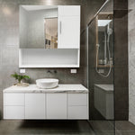 ZUN White MDF Spray Paint One Mirror Door One Wooden Door Bathroom Sink Cabinet 27437106