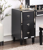 ZUN Traditional Formal Black Color Vanity Set w Stool Storage Drawers 1pc Bedroom Furniture Set Tufted B011111845