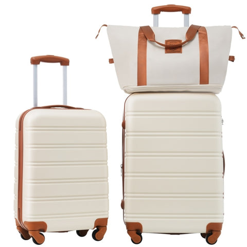 ZUN Hardshell Luggage Sets 2Pcs + Bag Spinner Suitcase with TSA Lock Lightweight 20" + 24" PP309433AAK