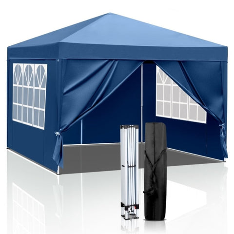 ZUN 3 x 3m Two Doors & Two Windows Practical Waterproof Right-Angle Folding Tent Blue 96621622