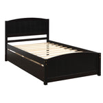 ZUN Twin size Platform Bed with Two Drawers, Espresso WF194280AAP