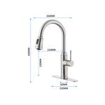 ZUN Single Handle High Arc Pull Out Kitchen Faucet,Single Level Stainless Steel Kitchen Sink Faucets 34941911
