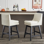 ZUN 26" Upholstered Swivel Bar Stools Set of 2, Modern Linen Fabric High Back Counter Stools with W1893123704