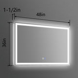 ZUN LED Bathroom Vanity Mirror with Light,48*36 inch, Anti Fog, Dimmable,Color Temper 5000K,Backlit + W1135P154186