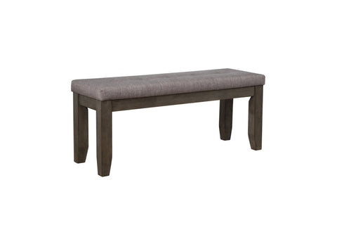 ZUN 1Pc Modern Bench Tufted Upholstery Tapered Wood Legs Bedroom Living Room Furniture Gray Linen Finish B011119818