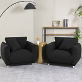 ZUN Arm Chair, soft as bread with 4 metal feet W2272141525