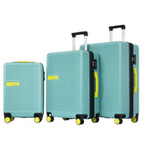 ZUN Contrast Color 3 Piece Luggage Set Hardside Spinner Suitcase with TSA Lock 20" 24' 28" Available PP311618AAF