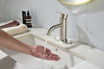 ZUN Waterfall Spout Bathroom Faucet,Single Handle Bathroom Vanity Sink Faucet W928111886